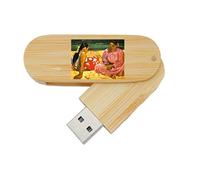 My Custom Style PenDrive USB legno rotante 6,5x2,2x1,3cm#arte-2 Donne Tahitiane, Gauguin#16Gb