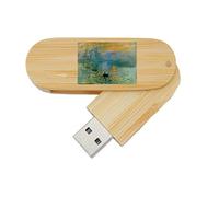 My Custom Style PenDrive USB legno rotante 6,5x2,2x1,3cm#arte-Levar del sole, Monet#16Gb
