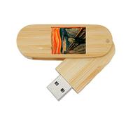 My Custom Style PenDrive USB legno rotante 6,5x2,2x1,3cm#arte-L'urlo, Munch#16Gb