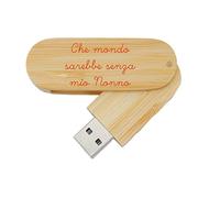 My Custom Style PenDrive USB legno rotante 6,5x2,2x1,3cm#Nonni-Mio Nonno#16Gb