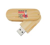 My Custom Style PenDrive USB legno rotante 6,5x2,2x1,3cm#Papà-HappyFather5#16Gb