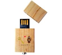 My Custom Style PenDrive USB legno4,5x2,5x0,8cm#Amore-Coppia 2#64Gb
