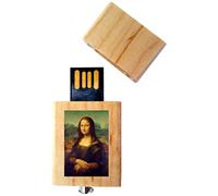 My Custom Style PenDrive USB legno4,5x2,5x0,8cm#arte-Gioconda, Leonardo#32Gb