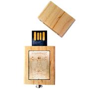 My Custom Style PenDrive USB legno4,5x2,5x0,8cm#arte-Uomo Vitruviano Leonardo#32Gb