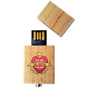 My Custom Style PenDrive USB legno4,5x2,5x0,8cm#Mamma Queen#32Gb