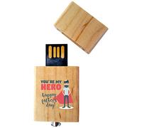 My Custom Style PenDrive USB legno4,5x2,5x0,8cm#Papà-HappyFather5#16Gb
