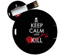 My Custom Style PenDrive USB tonda 4,3cm-0,3mm#Halloween-Keep Calm and Kill#32Gb