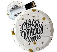 My Custom Style PenDrive USB tonda 4,3cm-0,3mm#Natale - Christmas Time#16Gb