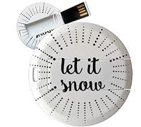 My Custom Style PenDrive USB tonda 4,3cm-0,3mm#Natale-LetItSnow#16Gb