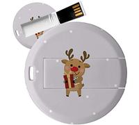 My Custom Style PenDrive USB tonda 4,3cm-0,3mm#Natale-Renna 2#16Gb