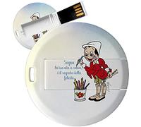 My Custom Style PenDrive USB tonda 4,3cm-0,3mm#Pinocchio-Colori#16Gb