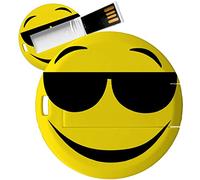 My Custom Style PenDrive USB tonda 4,3cm-0,3mm#Smile - Occhiali da sole#16Gb