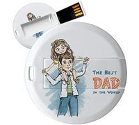 My Custom Style PenDrive USB tonda 4,3cm#Best Dad in the World#32Gb 3.0