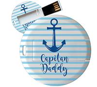 My Custom Style PenDrive USB tonda 4,3cm#Papà-Capitan#16Gb