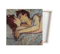 My Custom Style Stampa su Tela Canvas intelaiata #Arte-Bacio a Letto, Toulouse Lautrec# quadretto 30x30cm (Telaio + Tela)