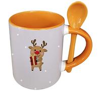 My Custom Style Tazza Arancio+cucchiaino#Natale-Renna 2#325ml