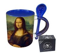My Custom Style Tazza Blu+cucchiaino#Arte-Gioconda, Leonardo#325ml