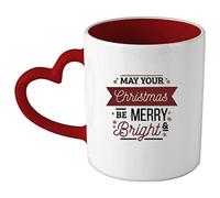 My Custom Style Tazza Cuore Manico Rosso#Natale-Bright Christmas#325ml