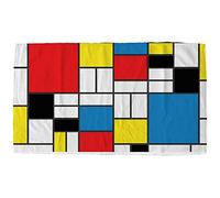 My Custom Style Telo Mare #Arte-Giallo Blu Rosso Nero, Mondrian# Cotone Full Print 160x120