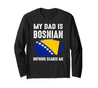 My Dad Is Bosnian Bosnia Hersek Pride Flag Heritage Roots Maglia a Manica