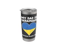 My Dad Is Ukrainian Nothing Scares Me - Design a forma di cuore ucraino Bicchiere termico in acciaio inox doppia parete