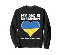 My Dad Is Ukrainian Nothing Scares Me - Design a Forma di Cuore ucraino Felpa