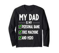 My Dad Personal Bank Joke Machine Hero Day Idea Maglia a Manica