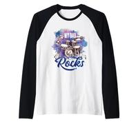 My Dad Rocks Bacchette per batterista Musicista Bacchette Essenziali Bacchette per batteria Maglia con Maniche Raglan