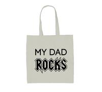 My Dad Rocks - Borsa Tote IN Tela - Father's Day Giorno Padri Papà Musica Rocker
