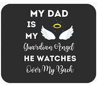 My Daddy Dad Is My Guardian Angel Heaven Pray Dau-Ghter Son Mousepad Antiscivolo Tappetino per Mouse Morbido Mouse Pad for Laptop Ufficio Gaming 25X30Cm
