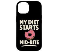 My Diet Starts Mid-Bite Citazione divertente ciambella Custodia per iPhone 14