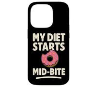 My Diet Starts Mid-Bite Citazione divertente ciambella Custodia per iPhone 14 Pro