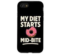 My Diet Starts Mid-Bite Citazione divertente ciambella Custodia per iPhone SE (2020) / 7/8