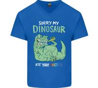 My Dinosauro ATE Il Unicorn Divertente T- Rex Uomo Scollo A V Cotone T-Shirt