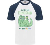 My Dinosauro ATE Il Unicorn T- Rex Divertente DA UOMO S/S Baseball T-Shirt