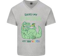 My Dinosauro ATE Il Unicorn T- Rex Divertente Uomo Scollo A V Cotone T-Shirt