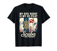 My Dive Buddy è Un co-Pilota Scuba Diving Partners Retro Maglietta