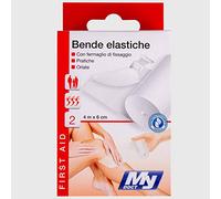 My Doct Bende Elastiche in Cotone con Fissaggio, 4x6 cm, Colore Bianco, 2 Pezzi