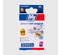 My Doct Cerotti Kids Tattoo Effect Fantasie Emoji Assortite per Bambini, Disinfettanti e Protettivi, 2 Formati - 12 pezzi