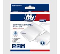 My Doct Compresse Di Garza Sterili% Cotone, Colore, Maxi Pack Pezzi, Bianco, 10x10 cm, 100 Unità