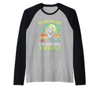 My Doctor Said I'm Morbidly A Beast Armed Raccoon Maglia con Maniche Raglan