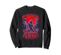My Doctor Said I'm Morbidly A Beast Red Moon Wolf Felpa