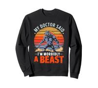 My Doctor Said I'm Morbidly A Beast Sunset Retro Werewolf Felpa