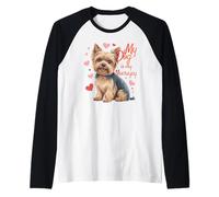 My Dog Is Therapy Yorkshire Terrier Amante Maglia con Maniche Raglan