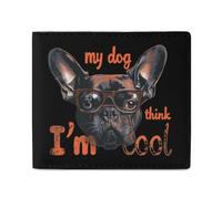 My Dog Thinks Im Cool Pet Parent Dog Lover - Portafogli a due ante con tasca frontale, con tasche per carte di credito, per uomini e donne, 11,4 x 10,2 cm