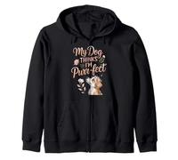 My Dog Thinks I'm Purr-fect Carino Animal Lover Felpa con Cappuccio