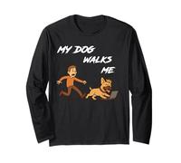 My Dog Walks Me - Citazione comica per i maestri del caos canino Maglia a Manica