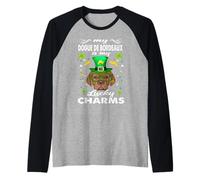 My Dogue de Bordeaux Is My Lucky Charm Dog St Patricks Day Maglia con Maniche Raglan
