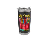 MY DOODLES PAY THE RENT ON PAPER Bicchiere termico in acciaio inox doppia parete