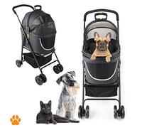 My Duque Modello Coco 2IN1: passeggino per cani e animali domestici fino a 15kg con cesto extra per acquisti o accessori per animali, da piegare su ruote flessibili e maneggevoli dal design moderno